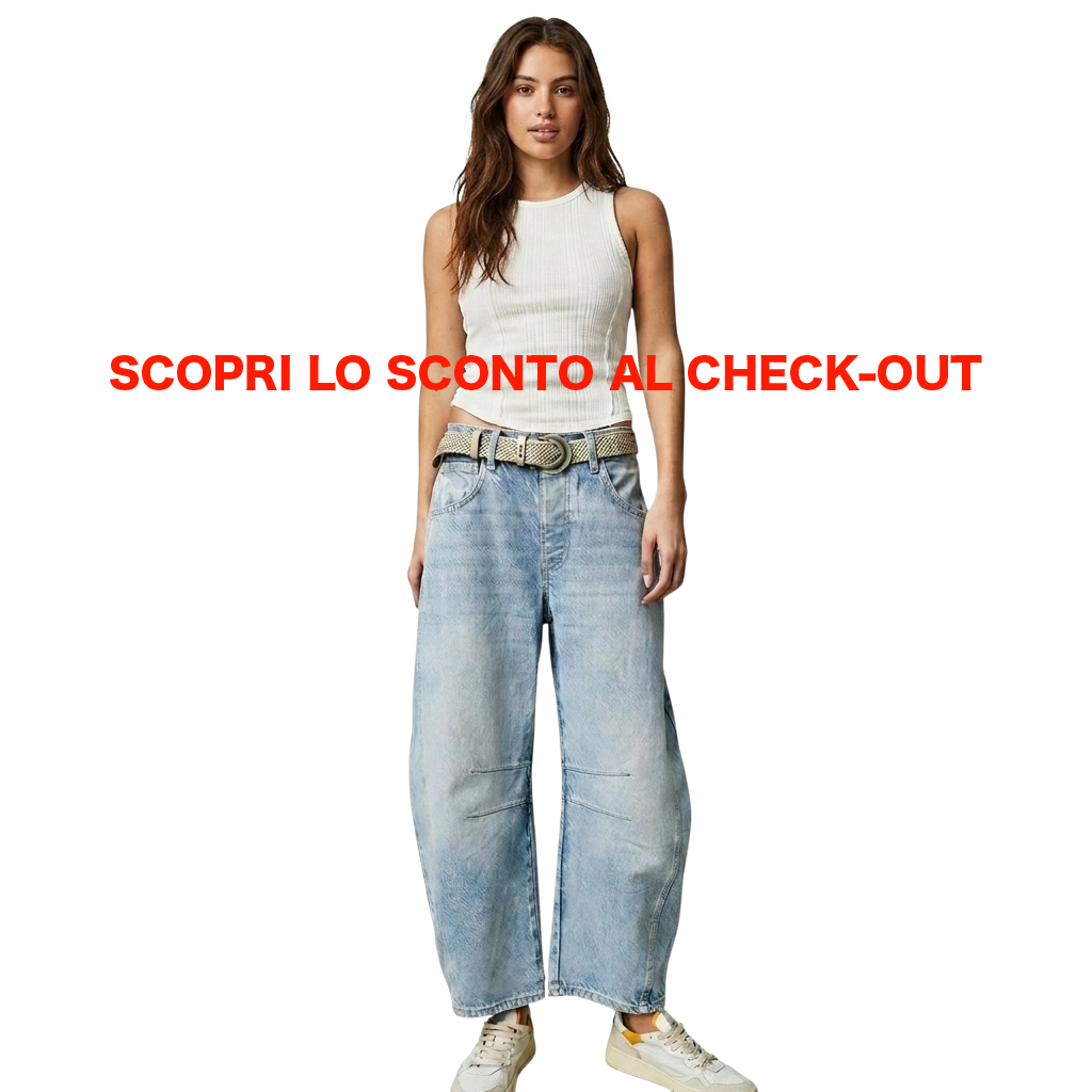 Jeans barrel "silhouette a botte".                                SCOPRI LO SCONTO AL CHECK OUT