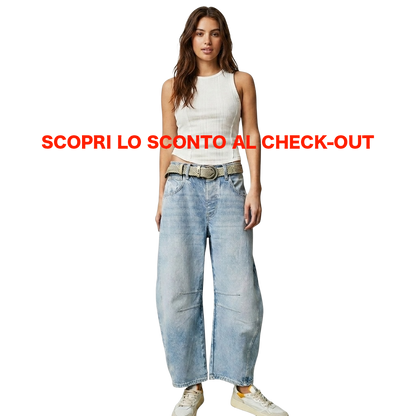 Jeans barrel "silhouette a botte".                                SCOPRI LO SCONTO AL CHECK OUT