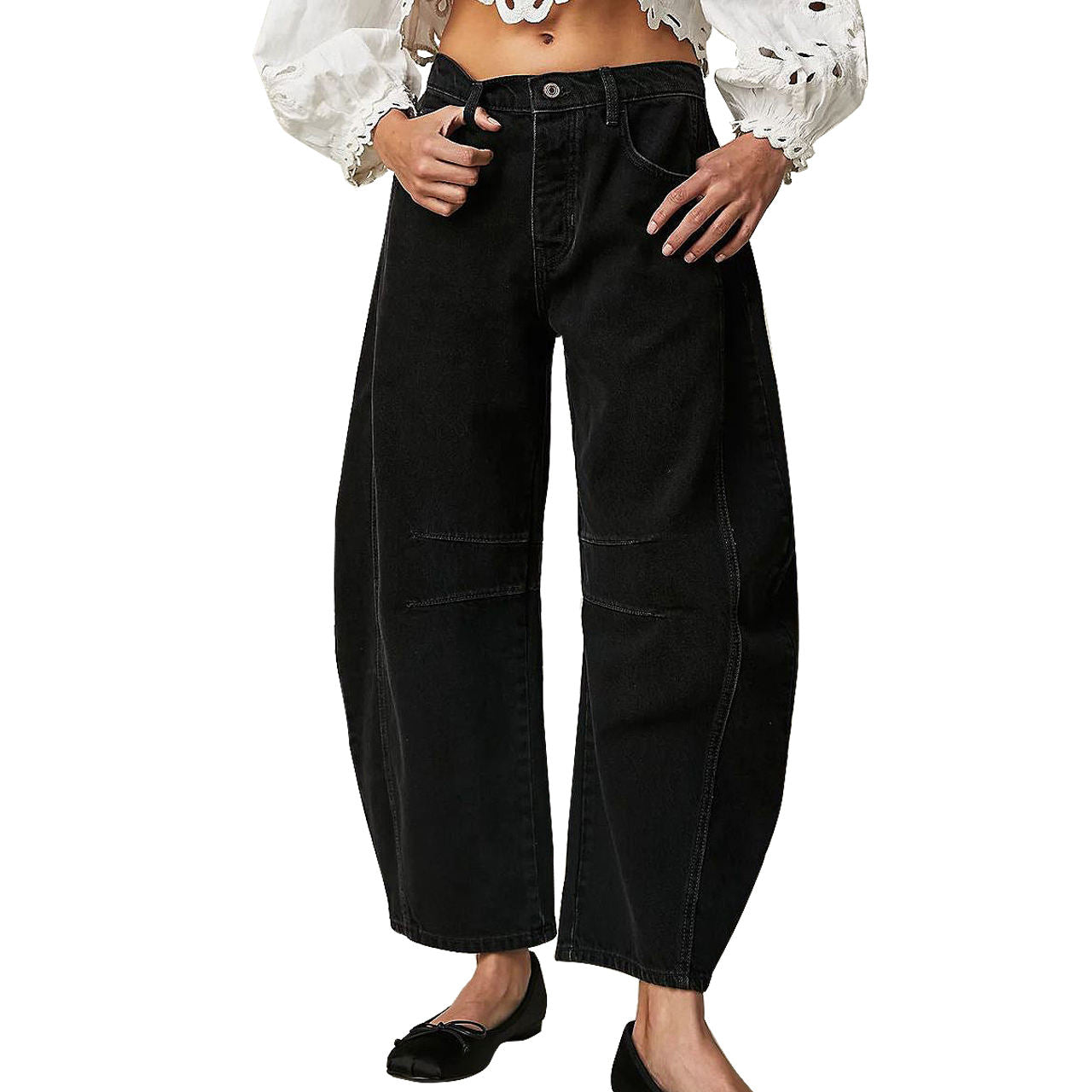 Jeans barrel "silhouette a botte".                                SCOPRI LO SCONTO AL CHECK OUT